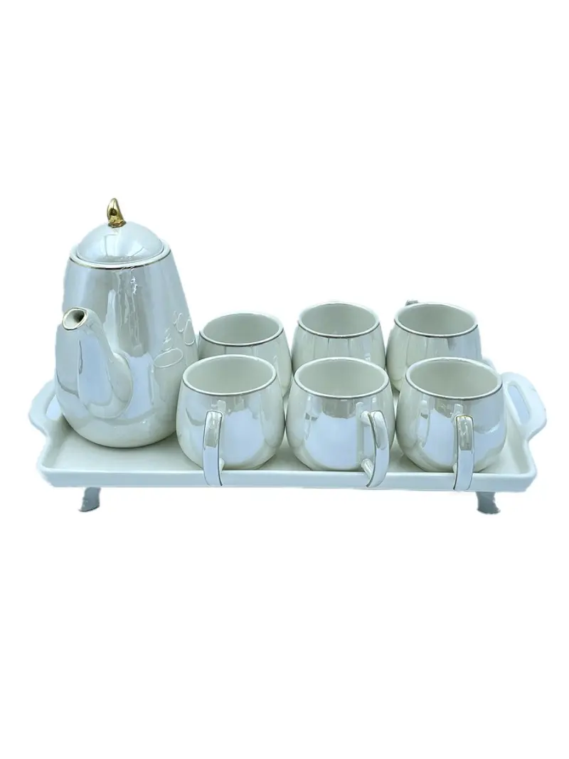 EQ EQ991-&305 | Tea Set with Glass Tray 6 Cups