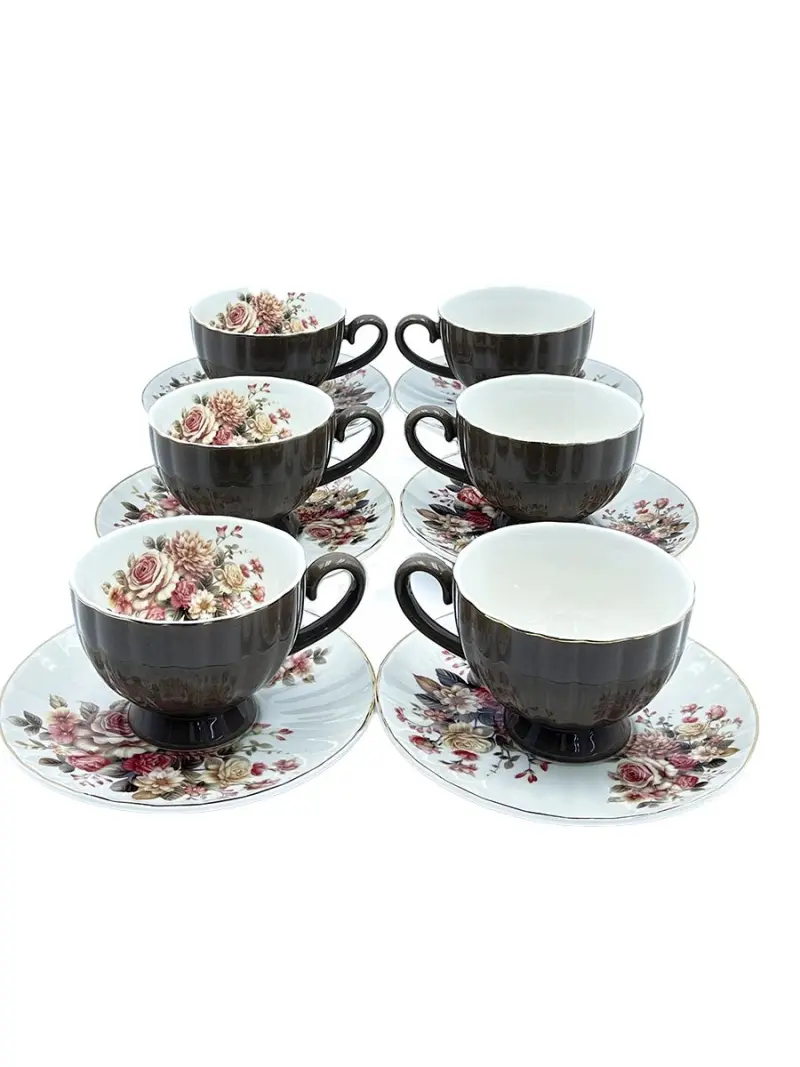 MLD MLD513-8 | Tea Cup and Saucer Set Floral Design