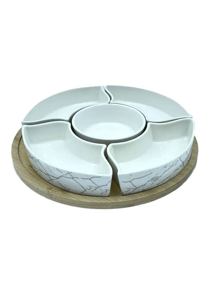 JD JD7868-H28 | Round Serving Tray for Dried Fruits Multi-Compartment