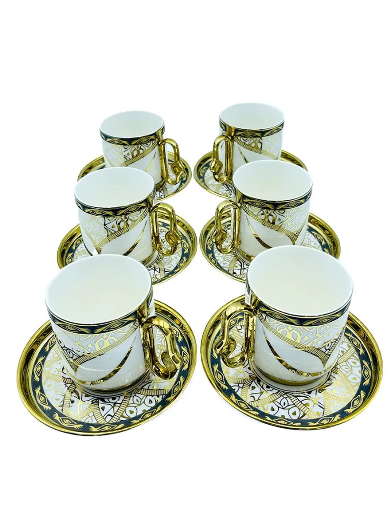 RSCT RSCT-359B | Tea Cup Set Golden Oriental Pattern 12pcs 200ml