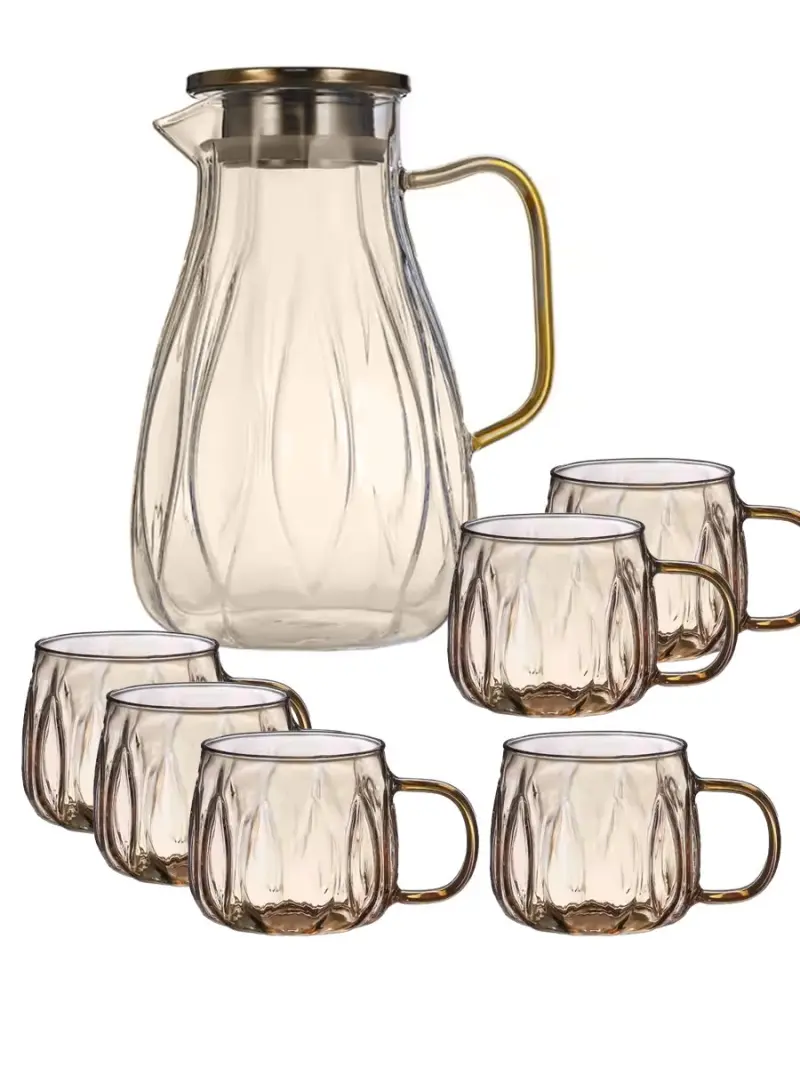 MAR MAR-1132 | Gold Decanter Set 1500ml with 6 Cups