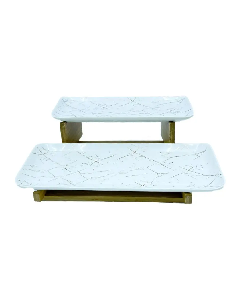 JD7822 JD7822-H28 | 2-Tier Vase White Square Design