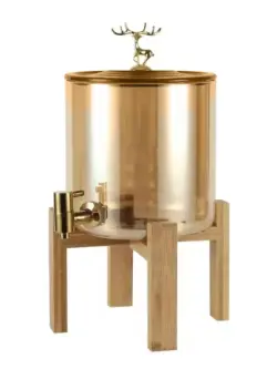 Q5508 Q5508-1 | Beverage Dispenser 2.6L Gold with Wooden Stand