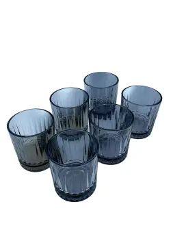 Robik DM327-2B | Low Glass Set 340ml 6pcs Black Striped