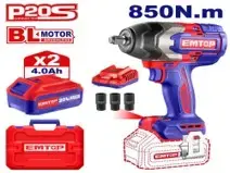 Emtop ECIWL2085 | Аккумуляторный гайковерт 20В 850Нм 2x4,0Ач