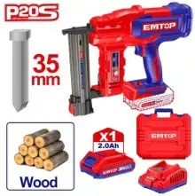 Emtop ELBNLI2008 | Cordless Pneumatic Gun 20V 1 Battery