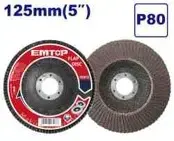 Emtop EFDS1253 | Grinding Disc 125x22mm P80 Bulk Pack 60 pcs
