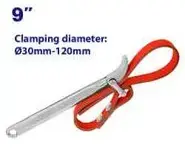 Emtop EMAW3309 | Adjustable Oil Filter Wrench 30-120mm 9 inch