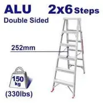 Emtop ELAD3061 | Aluminum Ladder 2x6 Steps 145 cm