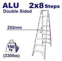Emtop ELAD3081 | Aluminum Ladder 2x8 Steps 193 cm