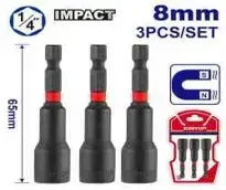 Emtop EMNS0831 | Impact Socket Head 8mm 3pcs