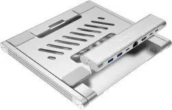 Aerolink STANDLEVELO | Noutbuk stendi kümüş polat 17 dýuýma çenli