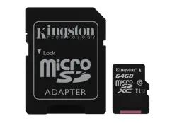 Kingston MICSDKI64GC10 | microSD Card 64GB Class 10 UHS-I 100MB/s + Adapter