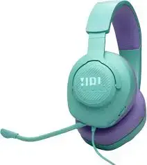 JBL Quantum 100M2 | Проводная игровая гарнитура бирюзовая, съемный микрофон