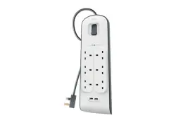 Belkin SPBEL6P2U | Tokdan Goraýjy 6 Rozetka 2 USB 2m