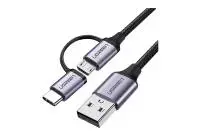 UGREEN CBLUG30875 | Mobile Phone Cable 2in1 USB 2.0 to Type-C & MicroUSB 1m