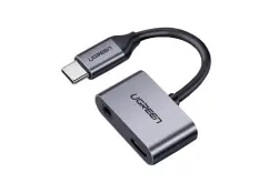 UGREEN ADUGCM193 | Type-C адаптер с AUX серебристый