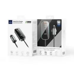WIWU QC015 | Awtoulag Zarýad Beriji 120W Dual USB Type-C Tiz Zarýad