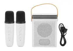 PORTABLE SPEAKER SPOPK16WH | Портативная акустика 2 беспроводных микрофона RGB