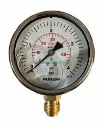 Pakkens 1001001105 | Basyş Ölçegi 100 mm G1/2"B Gliserin