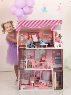 Монте-Роза 4601504033837 | Домик для кукол 19 предметов до 30 см