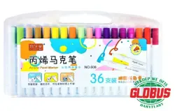 Acrylic 608-36 | Paint Marker Set 36 Colors Quick-Drying