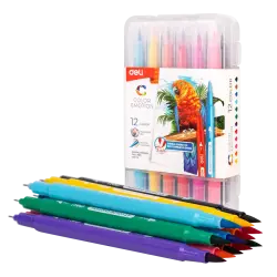 Deli C151-12 | Набор фломастеров 12 цветов