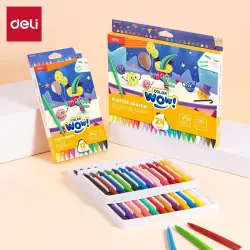 Deli C229-12 | Plastic Crayon 12 Colors Bulk Pack