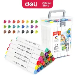 Deli 70803-24 | Sketch Marker Set 24 Colors Alcohol-Based