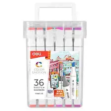 Deli No.70801-36 | 36 reňkli ikili ujly eskiz marker toplumy