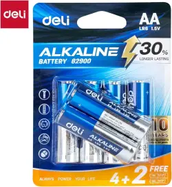 Deli No.82900 | AA Battery 4+2 Pack Reliable Power