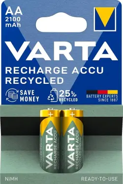 Varta 2AA Перезаряжаемые | AA Батарея 2100мАч Готова к Использованию