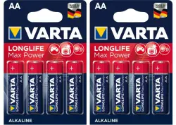 Varta Longlife AA Max Power 4706 | AA Battery 8-Pack High Performance
