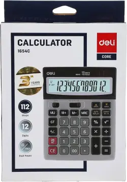 Deli No.1654C | Kalkulýator 12 sanly 112 ädimli barlag