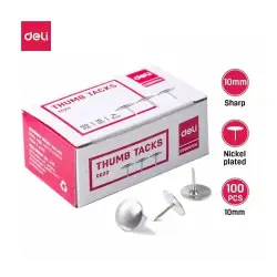 Deli No.0200 | Thumb Tack 10mm Bulk Pack 100 pcs