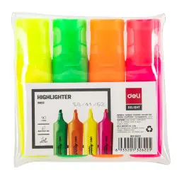 Deli S622 | Highlighter 4 pcs Assorted Colors