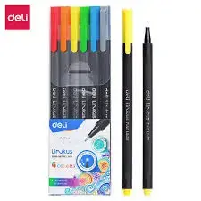 Deli Linkus No.Q900-06 | Fineliner Ruçka Toplumy 0,45mm 6 Reňk