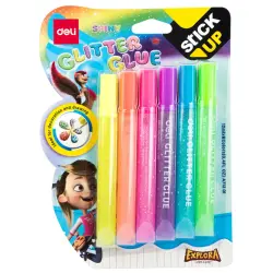 Deli A71301 | Glitter Glue 12ml 6 Colors Set