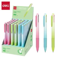 Deli Q311N | Ball Point Pen 4 Neon Colors 0.7mm