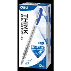 Deli Q2-BL | Ball Point Pen 0.7mm Pack of 12