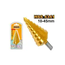 Step Drill Bit 10-45mm HSS4341 Ingco AKSDS10453