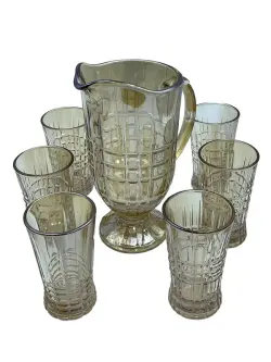 DM DM8010G | Decanter Set Gold Finish + 6 Glasses