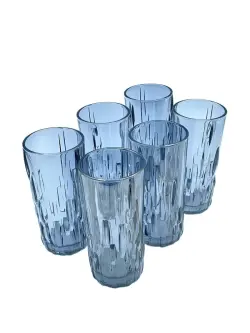 WZ WZ-11 | Набор высоких стаканов серебристо-серый кирпичик 6 шт