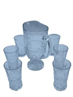 DM DM8010W | Aýna karaf + 6 stakan toplumy, açyk