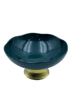 MLD MLD513-17 | Fruit Vase Green Glass 8 Inch