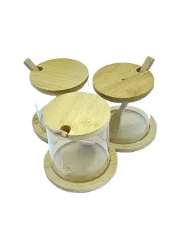 ZH ZH-4532 | Spice Set 3 Cups with Bamboo Base