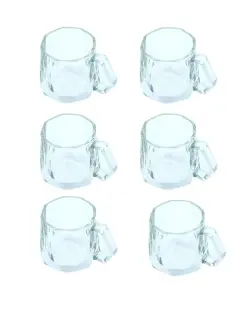 Q6601 Q6601-6W | Glass Mug Set 6 pcs Clear Transparent