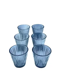 Q6605 Q6605-6B | Low Glass Set 6pcs Black Stripe 260ml