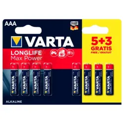 Varta BK-00101250 | AAA Batteries LONGLIFE MAX POWER 8 pcs Pack