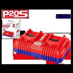 Emtop EFCR20403 | Battery Charger 20V Dual Slot 4.0Ah